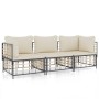 Garden furniture set 3 pieces anthracite PE rattan cushions by vidaXL, Outdoor sofas - Ref: Foro24-3186694, Price: 247,00 €, ...