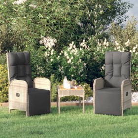 Reclining garden chairs with cushions 2 pcs PE rattan gray by vidaXL, Garden chairs - Ref: Foro24-319891, Price: 302,62 €, Di...