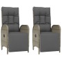 Reclining garden chairs with cushions 2 pcs PE rattan gray by vidaXL, Garden chairs - Ref: Foro24-319891, Price: 302,89 €, Di...