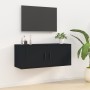 Black wall TV cabinet 100x34.5x40 cm by vidaXL, TV Furniture - Ref: Foro24-816633, Price: 73,28 €, Discount: %