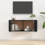 Black wall TV cabinet 100x34.5x40 cm by vidaXL, TV Furniture - Ref: Foro24-816633, Price: 73,28 €, Discount: %