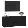 Black wall TV cabinet 100x34.5x40 cm by vidaXL, TV Furniture - Ref: Foro24-816633, Price: 73,28 €, Discount: %