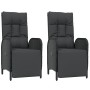 Reclining garden chairs with cushions 2 pcs black PE rattan by vidaXL, Garden chairs - Ref: Foro24-319892, Price: 340,28 €, D...