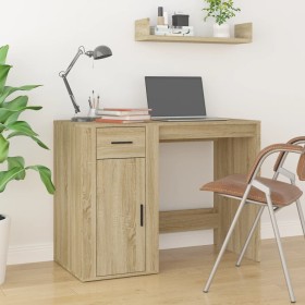 Plywood oak Sonoma color desk 100x49x75 cm by vidaXL, Desks - Ref: Foro24-816787, Price: 86,04 €, Discount: %