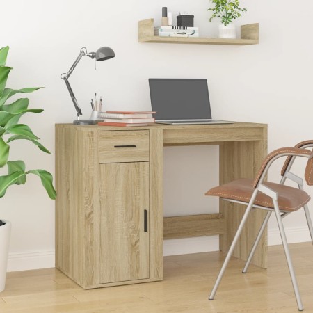 Plywood oak Sonoma color desk 100x49x75 cm by vidaXL, Desks - Ref: Foro24-816787, Price: 86,04 €, Discount: %