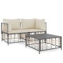 Gartenmöbel-Set 3-teilig anthrazitfarbene PE-Rattankissen von vidaXL, Outdoor-Sofas - Ref: Foro24-3186692, Preis: 240,54 €, R...