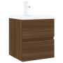 Mueble de baño con lavabo madera contrachapada marrón roble de vidaXL, Tocadores de baño - Ref: Foro24-3152863, Precio: 140,9...