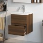 Mueble de baño con lavabo madera contrachapada marrón roble de vidaXL, Tocadores de baño - Ref: Foro24-3152863, Precio: 140,9...