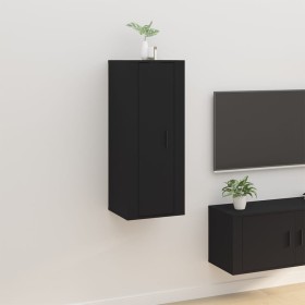 Black wall TV cabinet 40x34.5x100 cm by vidaXL, TV Furniture - Ref: Foro24-816681, Price: 55,77 €, Discount: %