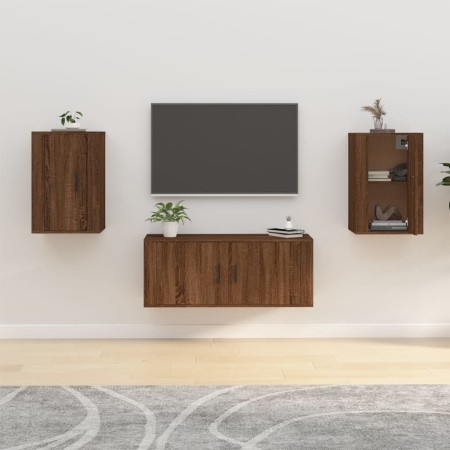 Wall TV cabinets 2 pcs brown oak 40x34.5x60 cm by vidaXL, TV Furniture - Ref: Foro24-816671, Price: 70,24 €, Discount: %