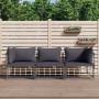 Gartenmöbel-Set 3-teilig anthrazitfarbene PE-Rattankissen von vidaXL, Outdoor-Sofas - Ref: Foro24-3186695, Preis: 244,31 €, R...