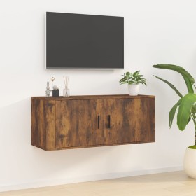 Mueble para TV de pared roble ahumado 100x34,5x40 cm de vidaXL, Muebles TV - Ref: Foro24-816637, Precio: 65,06 €, Descuento: %