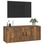 Wall-mounted TV stand in smoked oak, 100x34.5x40 cm by vidaXL, TV Furniture - Ref: Foro24-816637, Price: 64,38 €, Discount: %