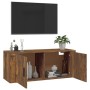 Wall-mounted TV stand in smoked oak, 100x34.5x40 cm by vidaXL, TV Furniture - Ref: Foro24-816637, Price: 64,38 €, Discount: %