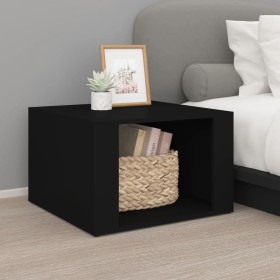 Black plywood nightstand 57x55x36 cm by vidaXL, Nightstands - Ref: Foro24-816553, Price: 32,56 €, Discount: %