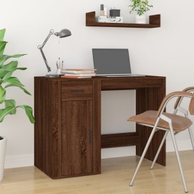 Brown oak plywood desk 100x49x75 cm by vidaXL, Desks - Ref: Foro24-816791, Price: 79,99 €, Discount: %