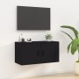 Black wall TV cabinet 80x34.5x40 cm by vidaXL, TV Furniture - Ref: Foro24-816625, Price: 73,07 €, Discount: %