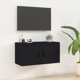 Black wall TV cabinet 80x34.5x40 cm by vidaXL, TV Furniture - Ref: Foro24-816625, Price: 72,61 €, Discount: %