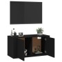 Black wall TV cabinet 80x34.5x40 cm by vidaXL, TV Furniture - Ref: Foro24-816625, Price: 73,07 €, Discount: %