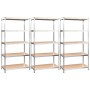 Shelving 5 levels 3 units steel plywood silver by vidaXL, Industrial shelving - Ref: Foro24-3154173, Price: 125,99 €, Discoun...