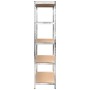 Shelving 5 levels 3 units steel plywood silver by vidaXL, Industrial shelving - Ref: Foro24-3154173, Price: 125,99 €, Discoun...