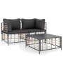 3-piece garden furniture set with anthracite cushions and PE rattan. by vidaXL, Outdoor sofas - Ref: Foro24-3186693, Price: 2...