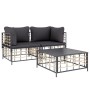 Gartenmöbel-Set 3-teilig mit Kissen Anthrazit PE-Rattan von vidaXL, Outdoor-Sofas - Ref: Foro24-3186693, Preis: 236,71 €, Rab...