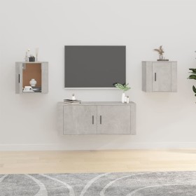 Wall-mounted TV furniture 2 units concrete gray 40x34.5x40 cm by vidaXL, TV Furniture - Ref: Foro24-816649, Price: 40,49 €, D...