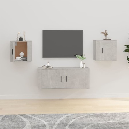 Wall-mounted TV furniture 2 units concrete gray 40x34.5x40 cm by vidaXL, TV Furniture - Ref: Foro24-816649, Price: 40,41 €, D...