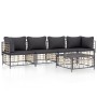 5-piece garden furniture set and anthracite PE rattan cushions by vidaXL, Outdoor sofas - Ref: Foro24-3186701, Price: 384,47 ...