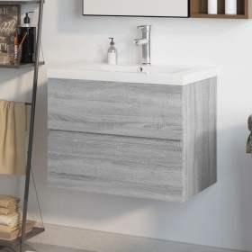 Mueble de baño con lavabo madera contrachapada gris Sonoma de vidaXL, Tocadores de baño - Ref: Foro24-3152871, Precio: 201,91...