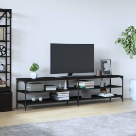 Mueble de TV metal y madera contrachapada negro 200x30x50 cm de vidaXL, Muebles TV - Ref: Foro24-826759, Precio: 80,99 €, Des...