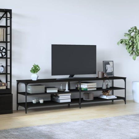 Mueble de TV metal y madera contrachapada negro 200x30x50 cm de vidaXL, Muebles TV - Ref: Foro24-826759, Precio: 80,73 €, Des...