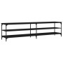 Mueble de TV metal y madera contrachapada negro 200x30x50 cm de vidaXL, Muebles TV - Ref: Foro24-826759, Precio: 80,73 €, Des...