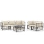 Gartenmöbel-Set 6-teilig und anthrazitfarbene PE-Rattan-Kissen von vidaXL, Outdoor-Sofas - Ref: Foro24-3186704, Preis: 493,60...