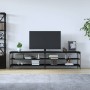 Mueble de TV metal y madera contrachapada negro 200x30x50 cm de vidaXL, Muebles TV - Ref: Foro24-826759, Precio: 80,73 €, Des...