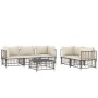 Garden furniture set 6 pieces and anthracite PE rattan cushions by vidaXL, Outdoor sofas - Ref: Foro24-3186704, Price: 492,97...