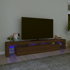 TV cabinet with LED lights oak brown 230x36.5x40 cm by vidaXL, TV Furniture - Ref: Foro24-3152793, Price: 162,79 €, Discount: %