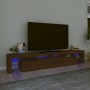 Mueble de TV con luces LED marrón roble 230x36,5x40 cm de vidaXL, Muebles TV - Ref: Foro24-3152793, Precio: 169,09 €, Descuen...