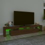 Mueble de TV con luces LED marrón roble 230x36,5x40 cm de vidaXL, Muebles TV - Ref: Foro24-3152793, Precio: 169,09 €, Descuen...