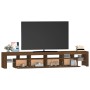 Mueble de TV con luces LED marrón roble 230x36,5x40 cm de vidaXL, Muebles TV - Ref: Foro24-3152793, Precio: 169,09 €, Descuen...