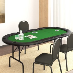 Folding poker table for 10 players green 206x106x75 cm by vidaXL, Game and poker tables - Ref: Foro24-80402, Price: 170,92 €,...