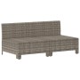 2-seater garden sofa with gray synthetic rattan cushions by vidaXL, Garden sets - Ref: Foro24-362691, Price: 154,83 €, Discou...