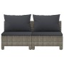 2-seater garden sofa with gray synthetic rattan cushions by vidaXL, Garden sets - Ref: Foro24-362691, Price: 154,99 €, Discou...