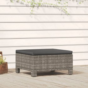 Reposapiés de jardín con cojín ratán sintético gris de vidaXL, Conjuntos de jardín - Ref: Foro24-362695, Precio: 65,99 €, Des...