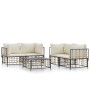 5-piece garden furniture set with anthracite PE rattan cushions by vidaXL, Outdoor sofas - Ref: Foro24-3186702, Price: 418,30...