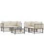 5-piece garden furniture set with anthracite PE rattan cushions by vidaXL, Outdoor sofas - Ref: Foro24-3186702, Price: 418,30...