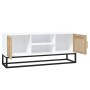 TV stand made of white iron and plywood wood, measuring 105x30x45 cm. by vidaXL, TV Furniture - Ref: Foro24-352097, Price: 11...