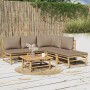 6-teiliges Gartenmöbel-Set aus Bambus mit taupegrauen Kissen von vidaXL, Gartensets - Ref: Foro24-3155135, Preis: 577,88 €, R...