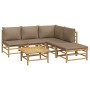 6-piece bamboo garden furniture set with taupe gray cushions by vidaXL, Garden sets - Ref: Foro24-3155135, Price: 578,74 €, D...